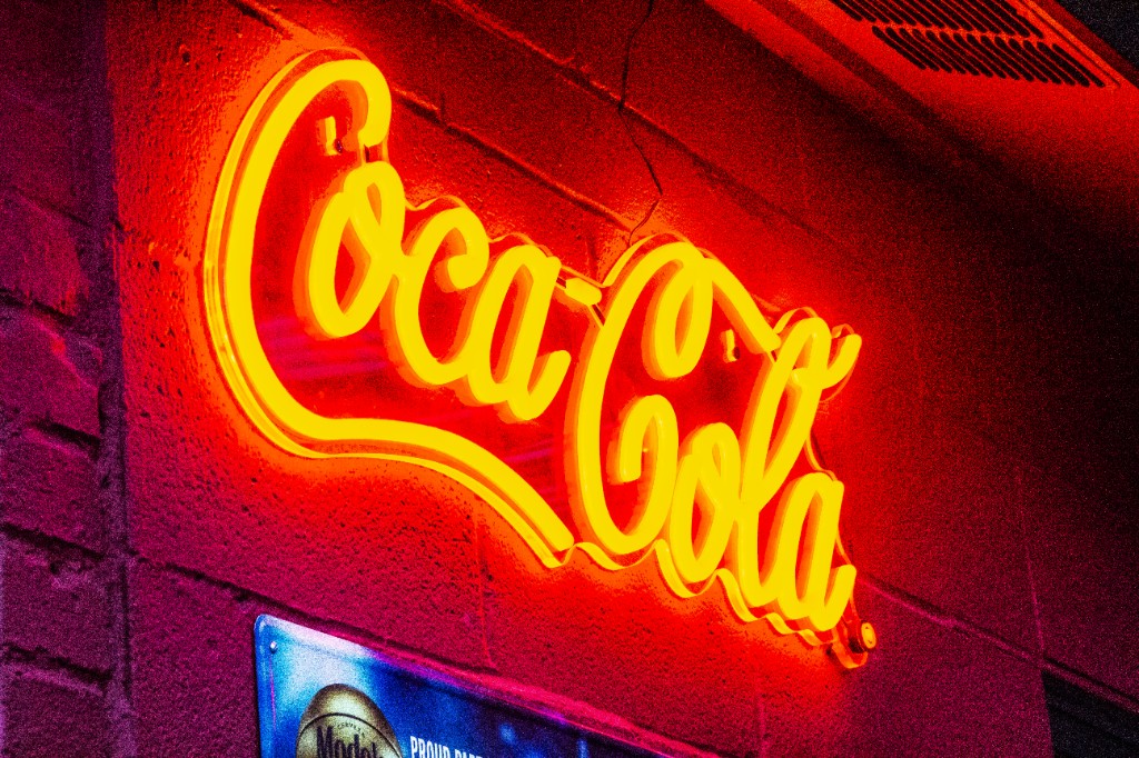 Coca-Cola neon and Modelo beer at Salsa Roja Dallas