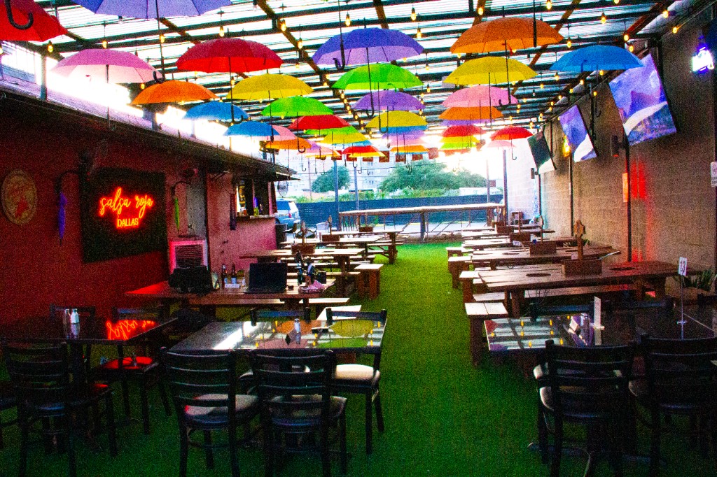 Watch party patio at Salsa Roja Dallas